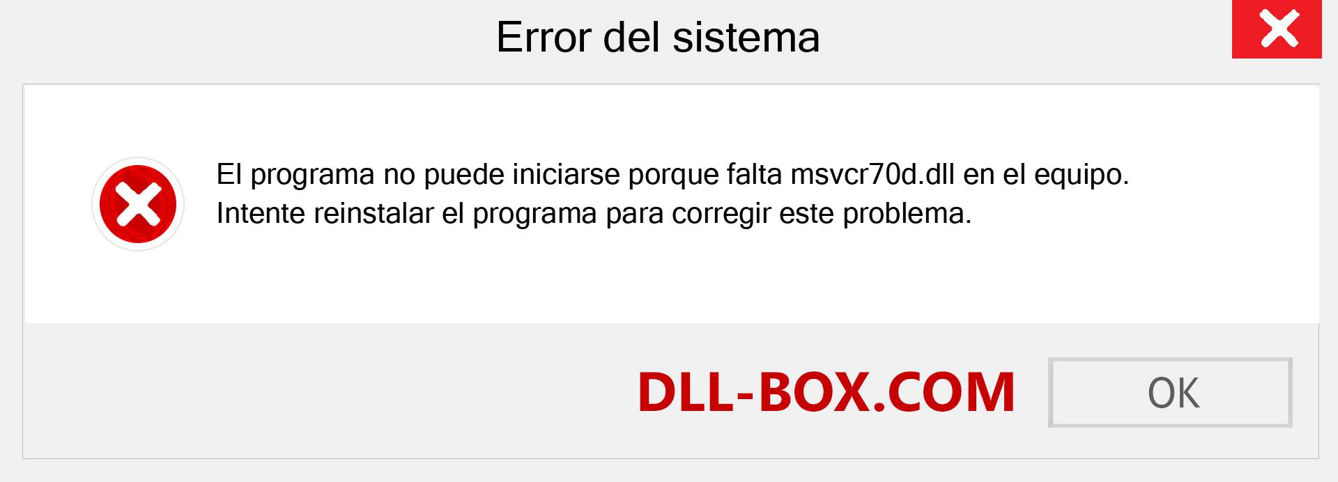 ¿Falta el archivo msvcr70d.dll ?. Descargar para Windows 7, 8, 10 - Corregir msvcr70d dll Missing Error en Windows, fotos, imágenes